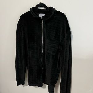Urban Outfitters Black velour zip up